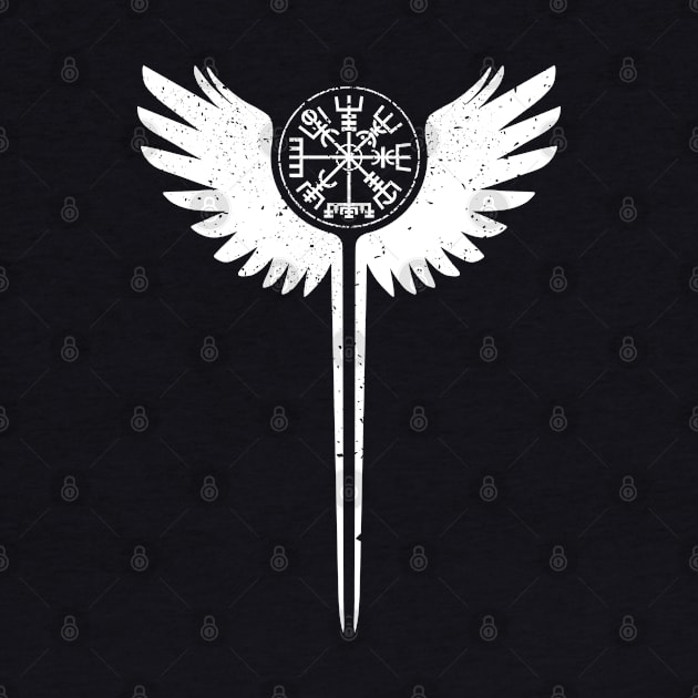 Valkyrie Symbol Vegvisir Odin Wings Vikings Asgard Valhalla by Dojaja